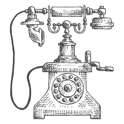 Old-fashioned telephone illustration