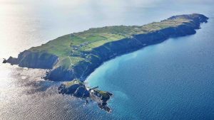 Drone view of Lundy Island
