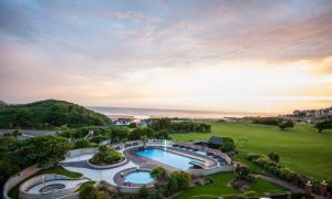 The Bay Lido Woolacombe Bay Hotel outdoor swimming pool by Woolacombe Beach