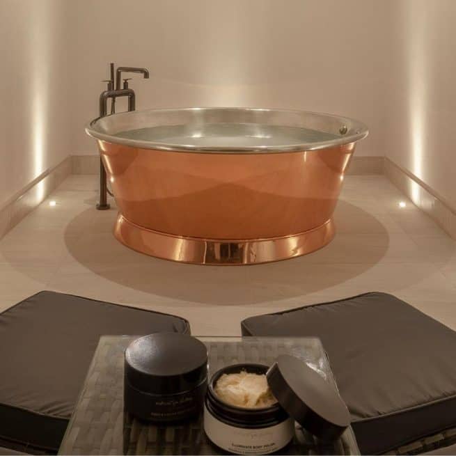 Giant copper tub bath