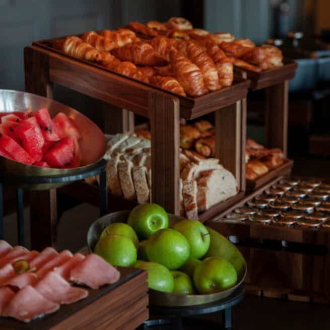 Continental hotel breakfast selection