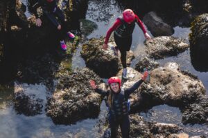 Family coasteering in North Devon